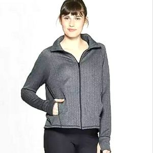 Women's c9 Champion Training Herringbone Fleece Full Zip Track Jacket Dark Gray